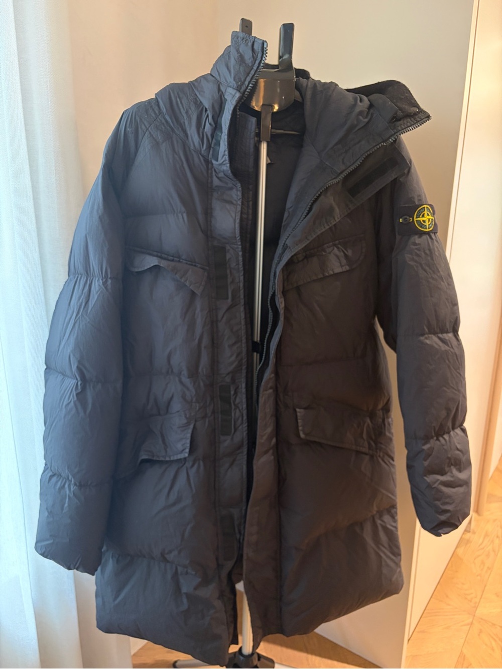 Stone Island black Quilted Down Parka Jacket